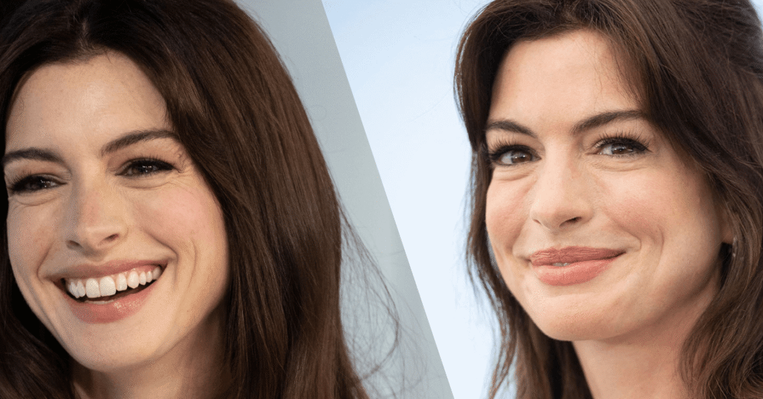 Anne Hathaway without makeup, natural and fresh-faced